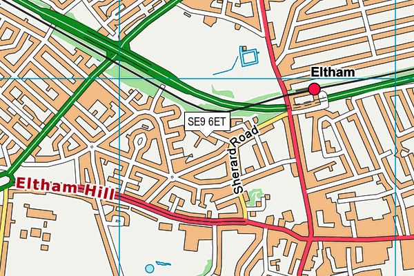 SE9 6ET map - OS VectorMap District (Ordnance Survey)