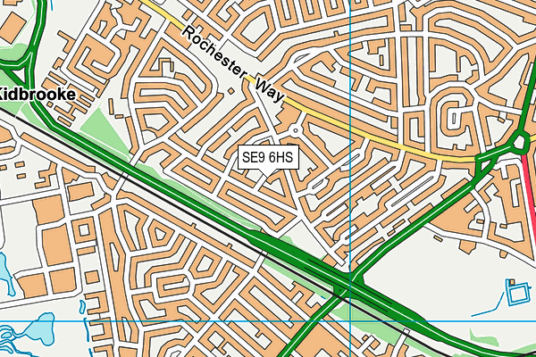 SE9 6HS map - OS VectorMap District (Ordnance Survey)