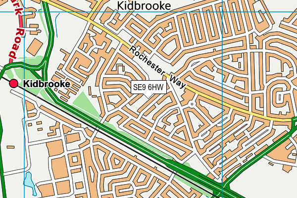 SE9 6HW map - OS VectorMap District (Ordnance Survey)