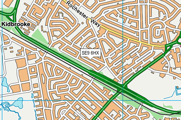 SE9 6HX map - OS VectorMap District (Ordnance Survey)