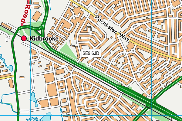 SE9 6JD map - OS VectorMap District (Ordnance Survey)