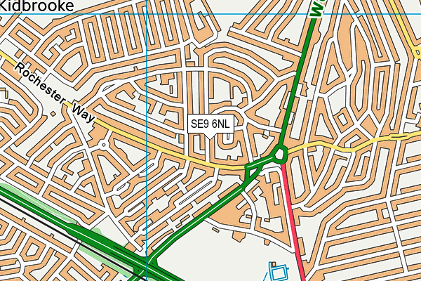 SE9 6NL map - OS VectorMap District (Ordnance Survey)