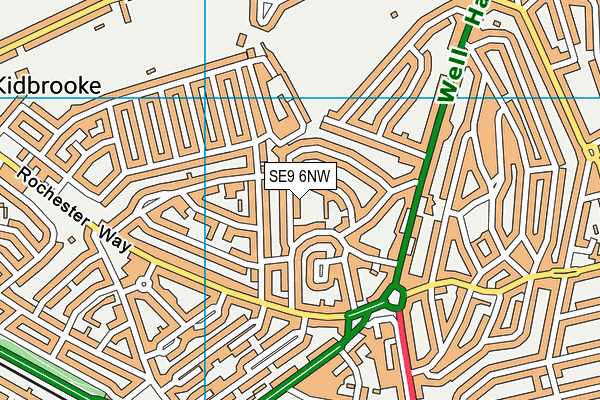 SE9 6NW map - OS VectorMap District (Ordnance Survey)