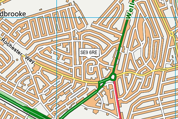 SE9 6RE map - OS VectorMap District (Ordnance Survey)