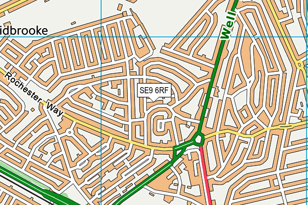 SE9 6RF map - OS VectorMap District (Ordnance Survey)