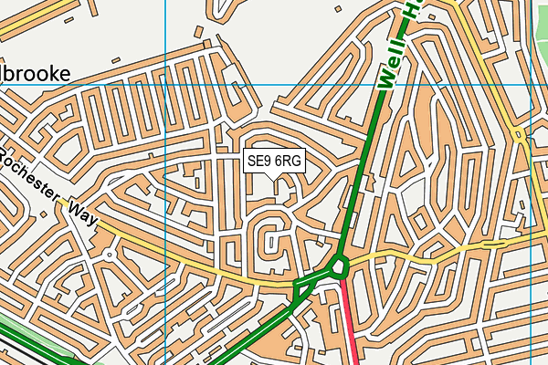 SE9 6RG map - OS VectorMap District (Ordnance Survey)