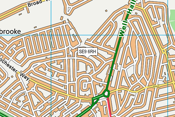 SE9 6RH map - OS VectorMap District (Ordnance Survey)