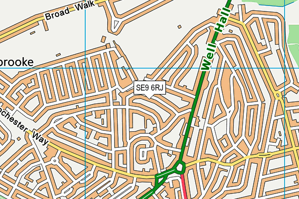 SE9 6RJ map - OS VectorMap District (Ordnance Survey)