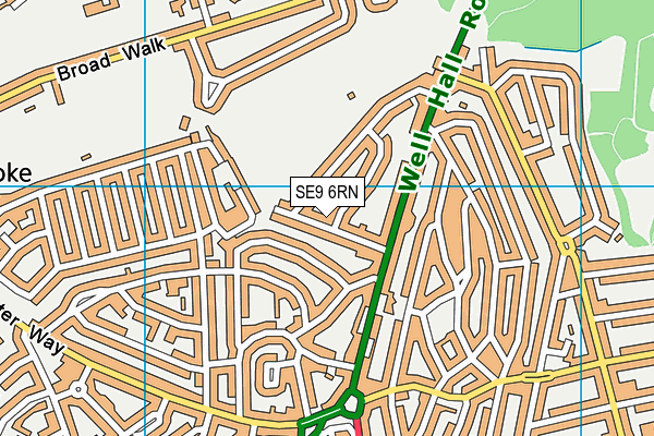 SE9 6RN map - OS VectorMap District (Ordnance Survey)