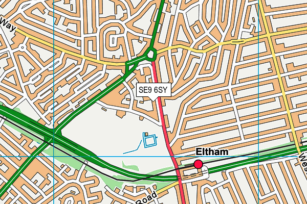 SE9 6SY map - OS VectorMap District (Ordnance Survey)