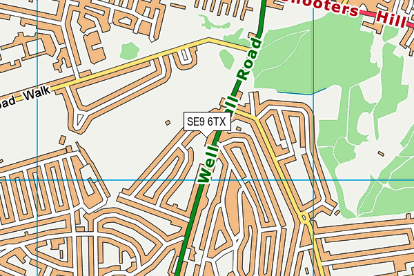 SE9 6TX map - OS VectorMap District (Ordnance Survey)