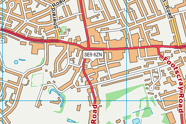 SE9 6ZN map - OS VectorMap District (Ordnance Survey)