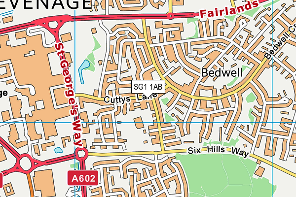 SG1 1AB map - OS VectorMap District (Ordnance Survey)