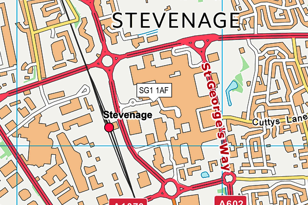 SG1 1AF map - OS VectorMap District (Ordnance Survey)