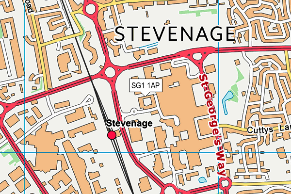 SG1 1AP map - OS VectorMap District (Ordnance Survey)