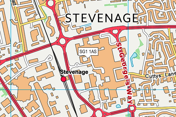 SG1 1AS map - OS VectorMap District (Ordnance Survey)