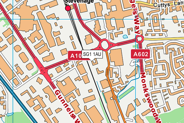 SG1 1AU map - OS VectorMap District (Ordnance Survey)