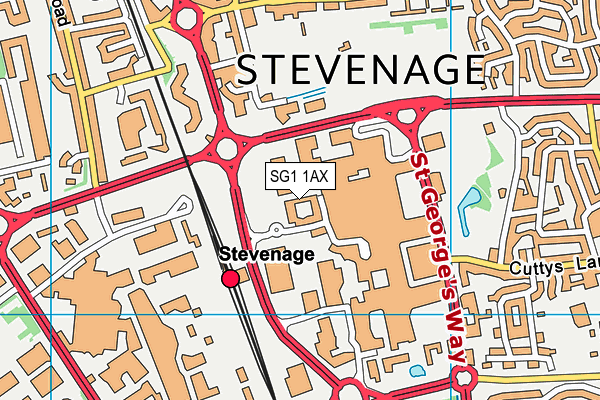 SG1 1AX map - OS VectorMap District (Ordnance Survey)