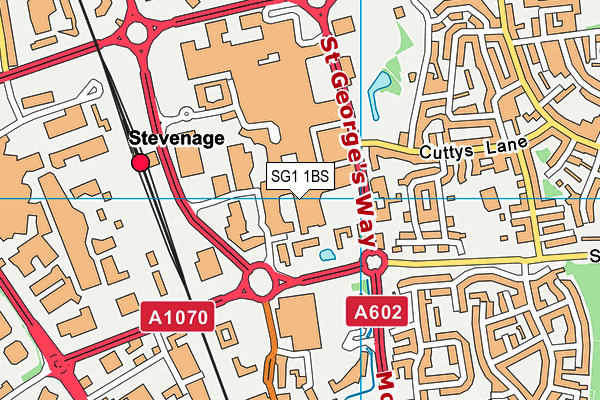 SG1 1BS map - OS VectorMap District (Ordnance Survey)