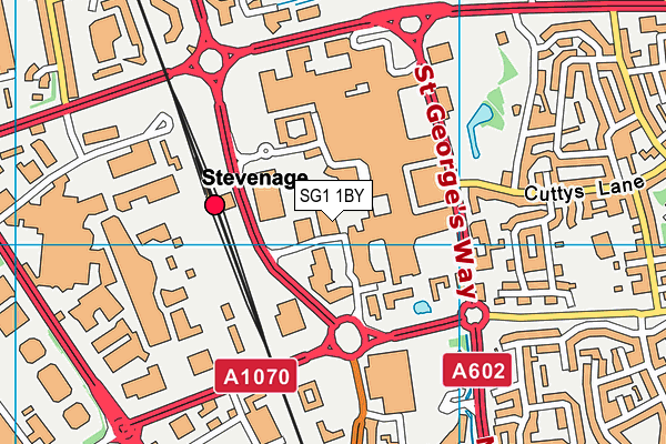 SG1 1BY map - OS VectorMap District (Ordnance Survey)