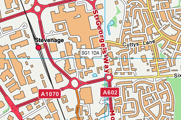 SG1 1DA map - OS VectorMap District (Ordnance Survey)