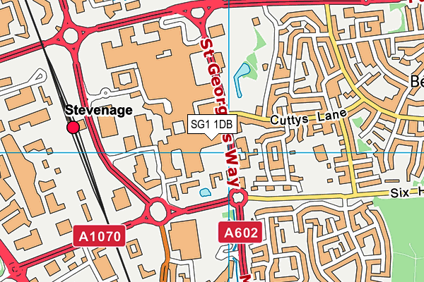 SG1 1DB map - OS VectorMap District (Ordnance Survey)