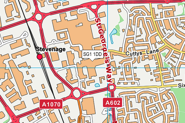 SG1 1DD map - OS VectorMap District (Ordnance Survey)