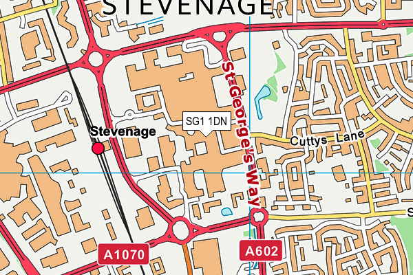 SG1 1DN map - OS VectorMap District (Ordnance Survey)