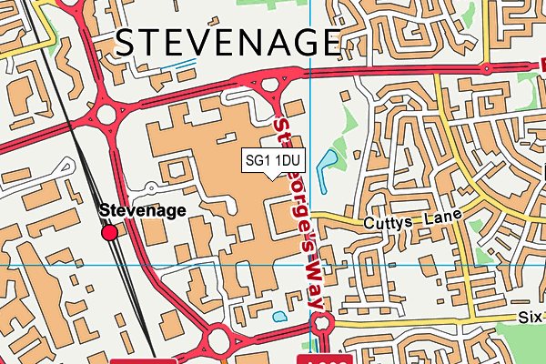 SG1 1DU map - OS VectorMap District (Ordnance Survey)