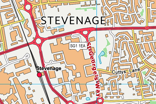 Puregym (Stevenage) map (SG1 1EA) - OS VectorMap District (Ordnance Survey)