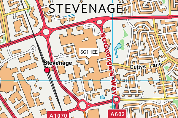 SG1 1EE map - OS VectorMap District (Ordnance Survey)