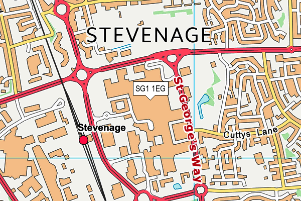 SG1 1EG map - OS VectorMap District (Ordnance Survey)