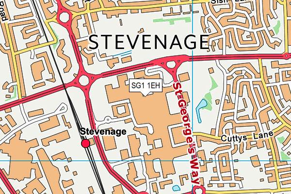 SG1 1EH map - OS VectorMap District (Ordnance Survey)