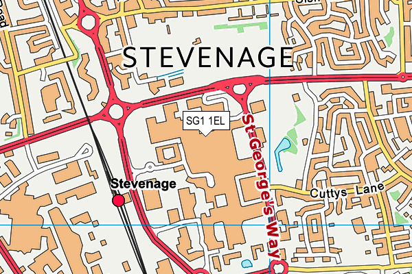 SG1 1EL map - OS VectorMap District (Ordnance Survey)