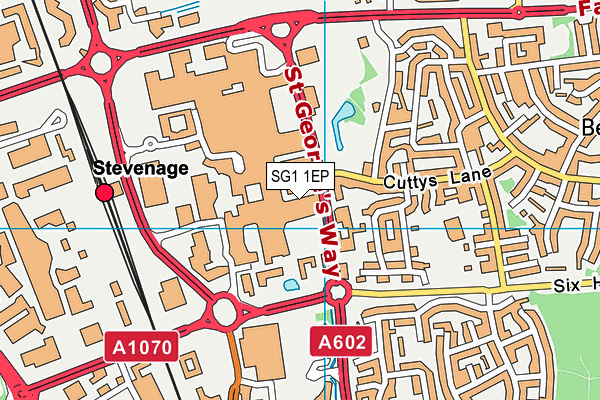 SG1 1EP map - OS VectorMap District (Ordnance Survey)