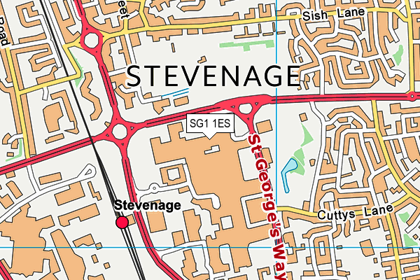 SG1 1ES map - OS VectorMap District (Ordnance Survey)