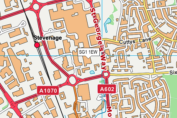 SG1 1EW map - OS VectorMap District (Ordnance Survey)