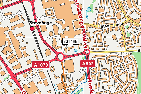 SG1 1HB map - OS VectorMap District (Ordnance Survey)