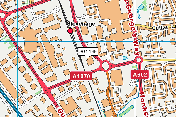 SG1 1HF map - OS VectorMap District (Ordnance Survey)