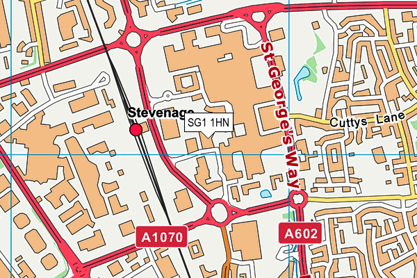 SG1 1HN map - OS VectorMap District (Ordnance Survey)