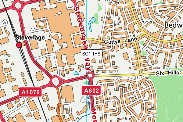 SG1 1HS map - OS VectorMap District (Ordnance Survey)