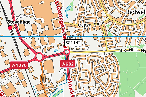 SG1 1HT map - OS VectorMap District (Ordnance Survey)