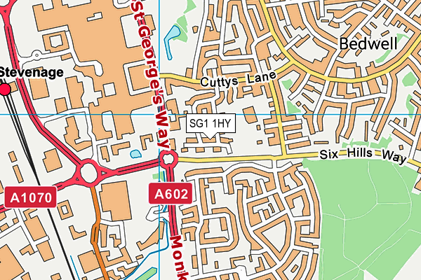 SG1 1HY map - OS VectorMap District (Ordnance Survey)