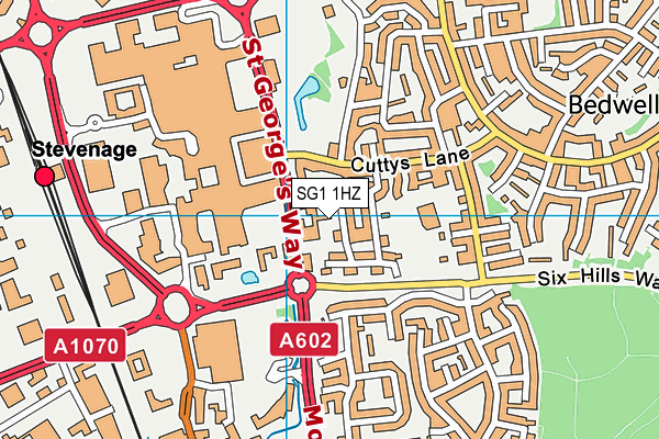 SG1 1HZ map - OS VectorMap District (Ordnance Survey)