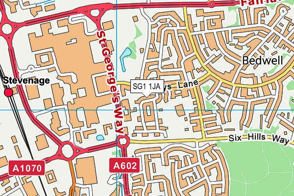 SG1 1JA map - OS VectorMap District (Ordnance Survey)