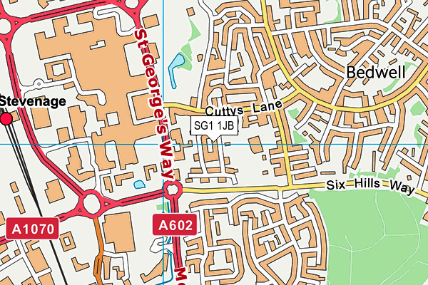 SG1 1JB map - OS VectorMap District (Ordnance Survey)