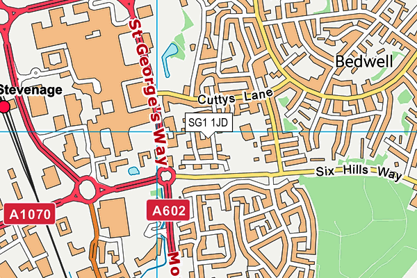 SG1 1JD map - OS VectorMap District (Ordnance Survey)