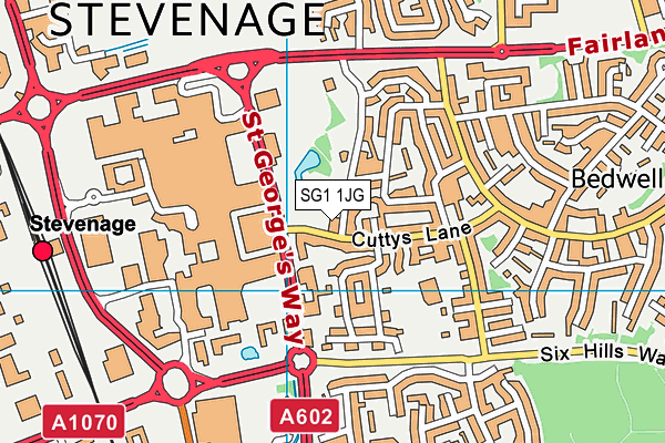 SG1 1JG map - OS VectorMap District (Ordnance Survey)