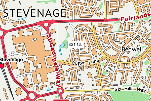 SG1 1JL map - OS VectorMap District (Ordnance Survey)