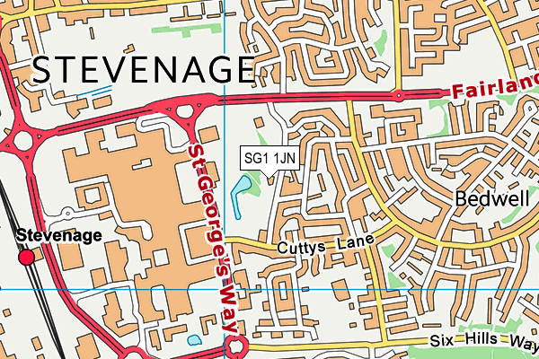 SG1 1JN map - OS VectorMap District (Ordnance Survey)